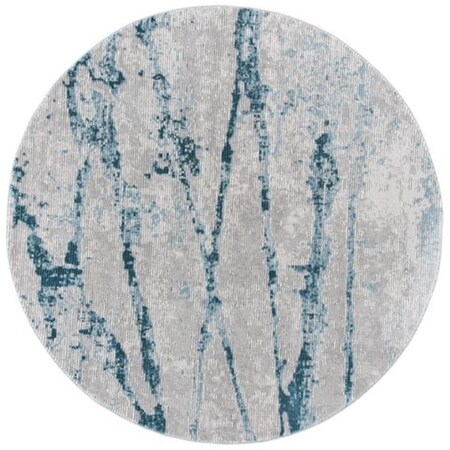 Safavieh 6 ft.-7 in. x 6 ft.-7 in. Meadow 500 Round Rug; Light Grey & Blue MDW560F-7R